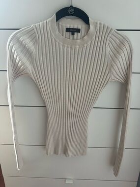 Quince Cream Ribbed Sweater